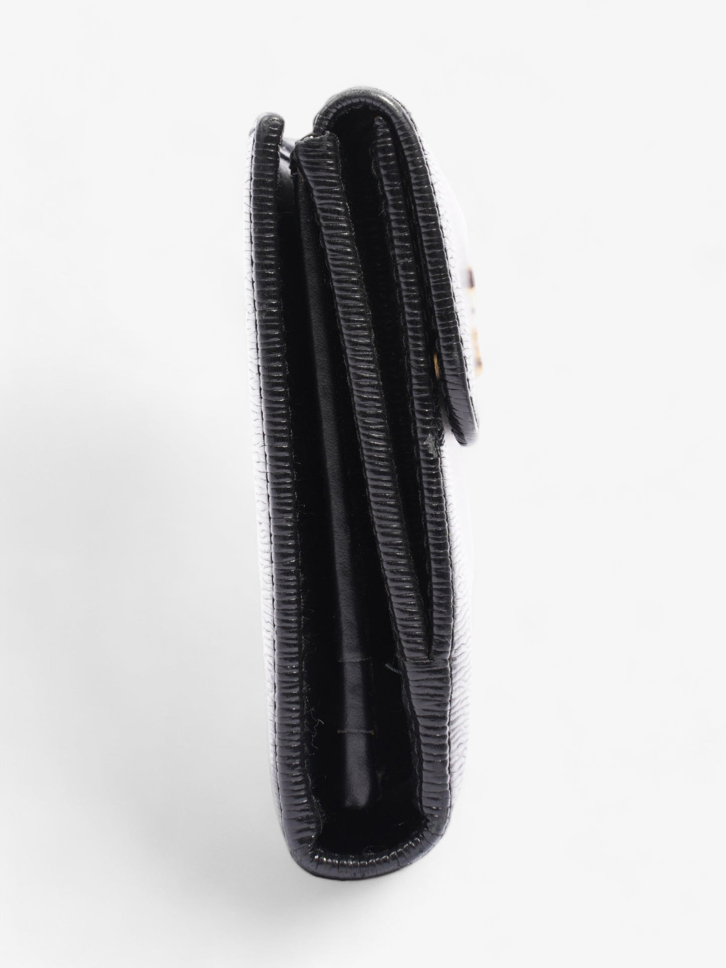 Prada Continental Flap Wallet Black Leather