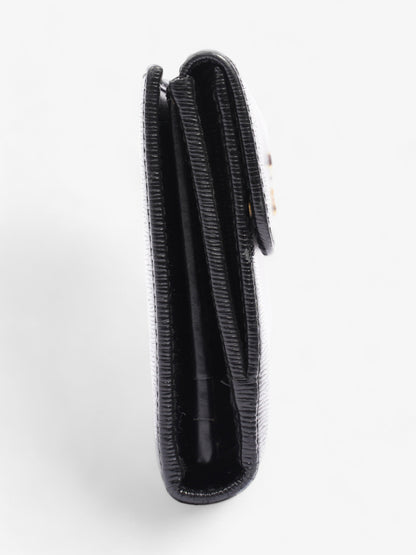 Prada Continental Flap Wallet Black Leather
