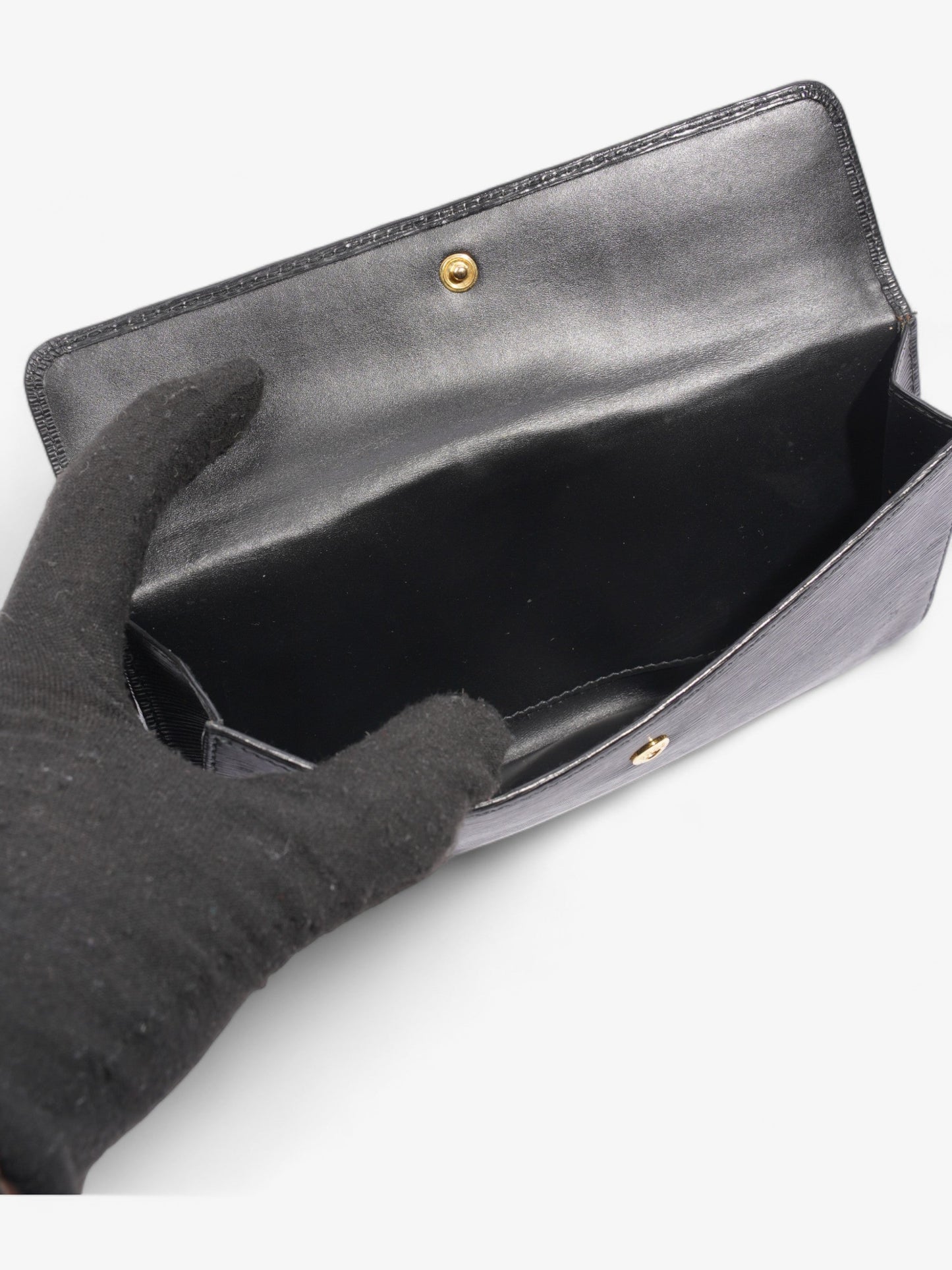 Prada Continental Flap Wallet Black Leather