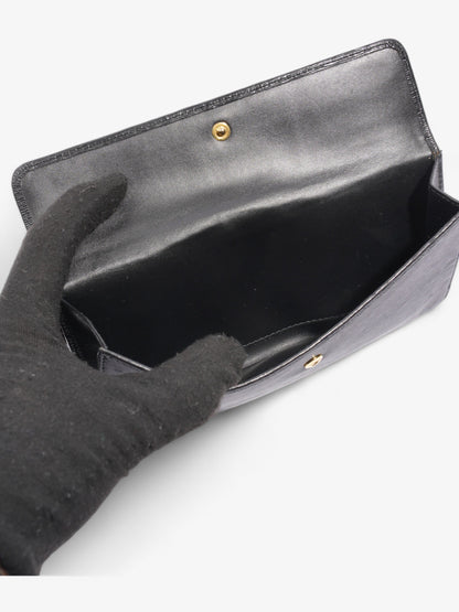 Prada Continental Flap Wallet Black Leather