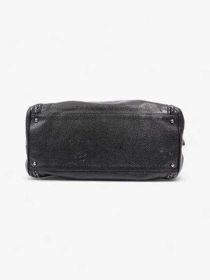 Chanel Luxe Ligne Bowling Bag Black Goatskin Leather Large
