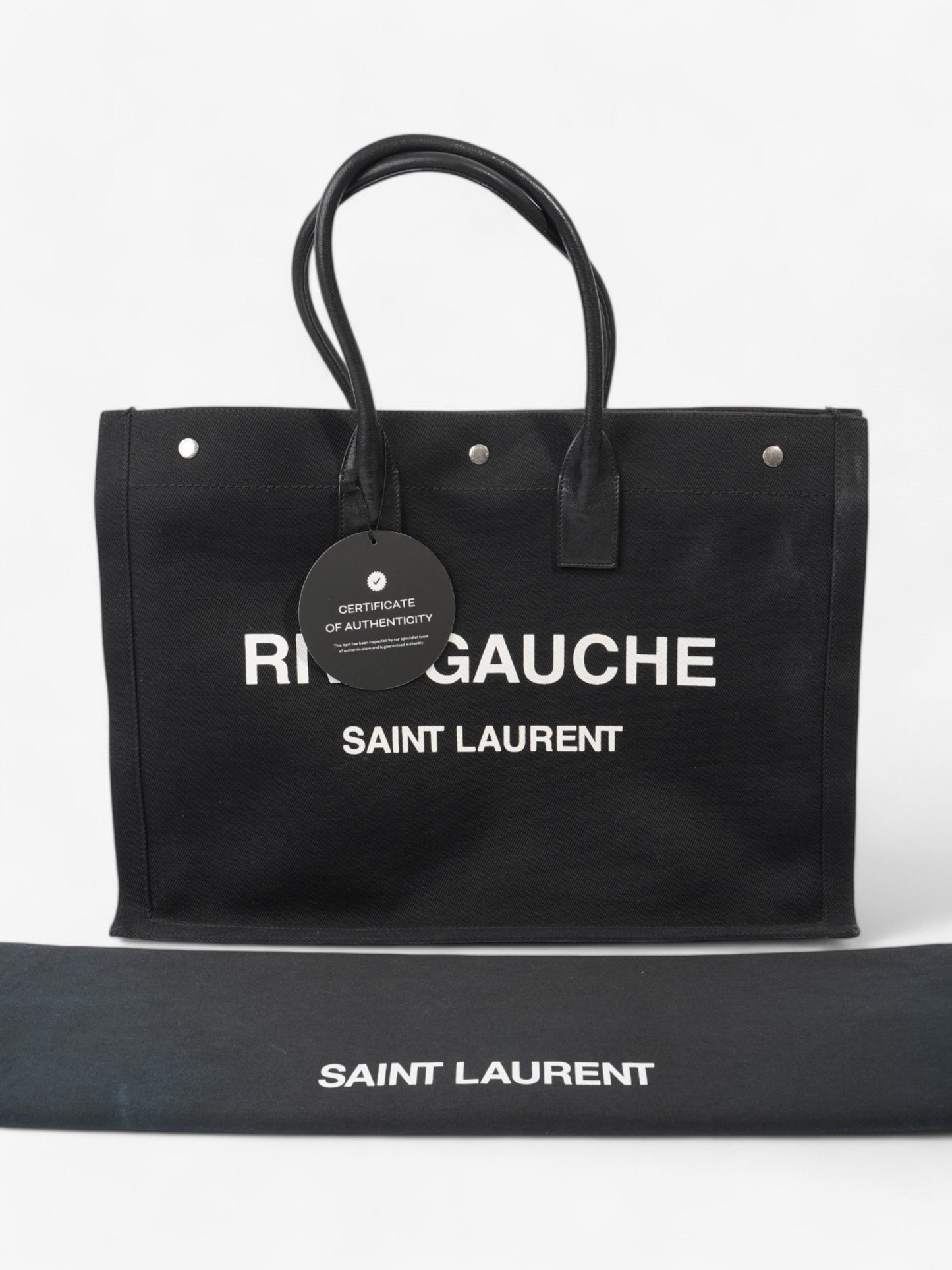 Saint Laurent Rive Gauche Black / White Cotton Large