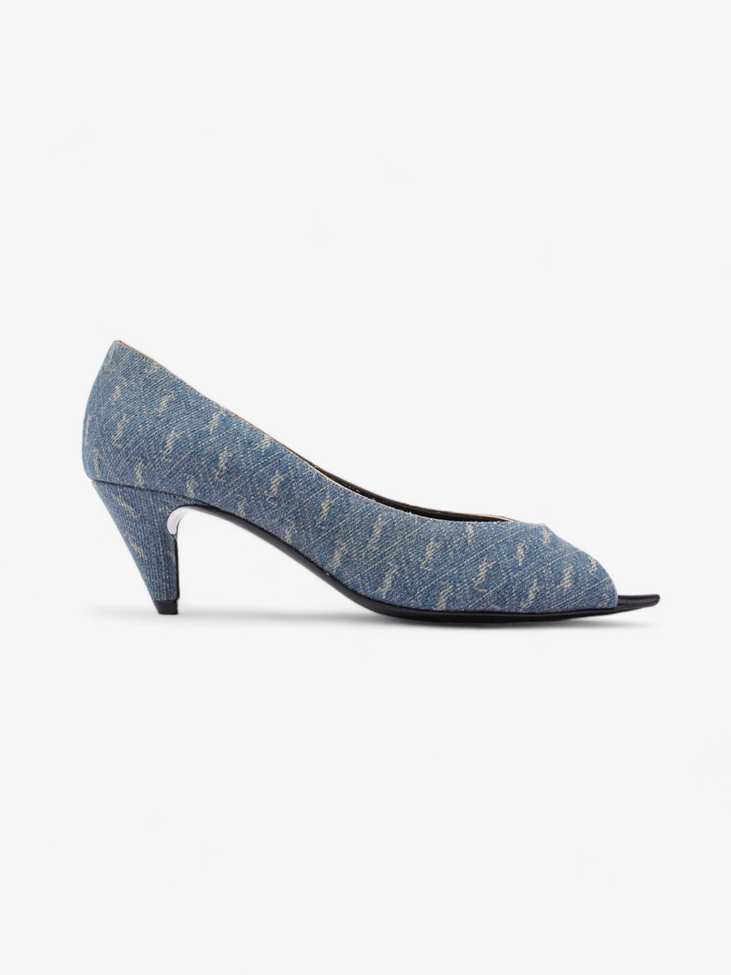 Saint Laurent Lola Monogram Denim Heels 50 Blue  Denim EU 36 UK 3