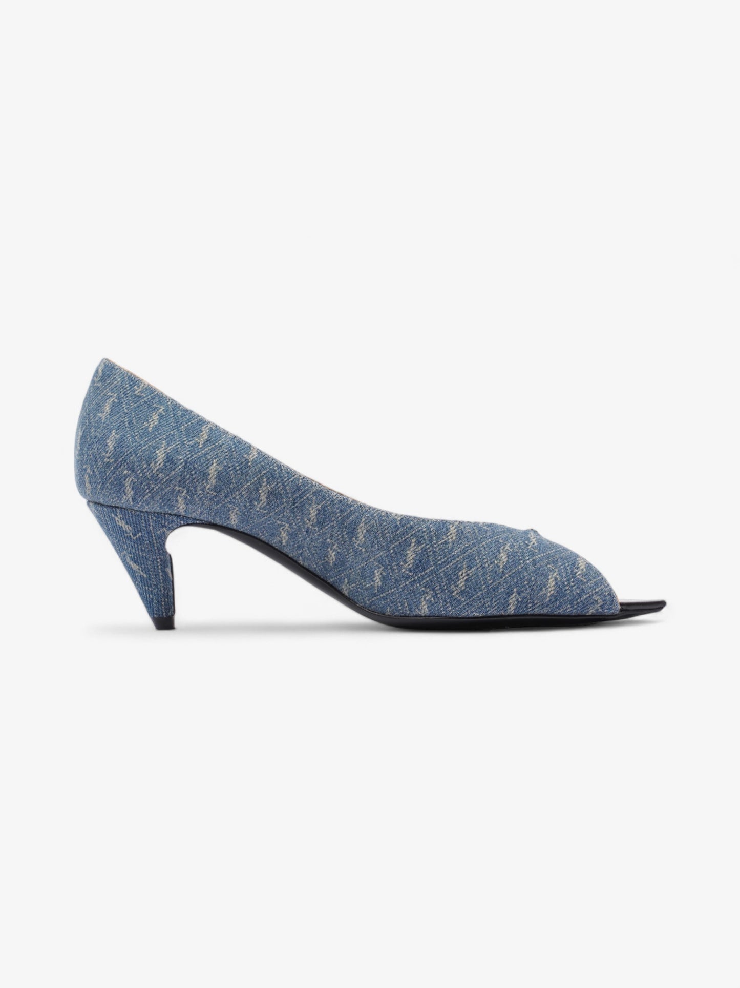 Saint Laurent Lola Monogram Denim Heels 50 Blue  Denim EU 36 UK 3