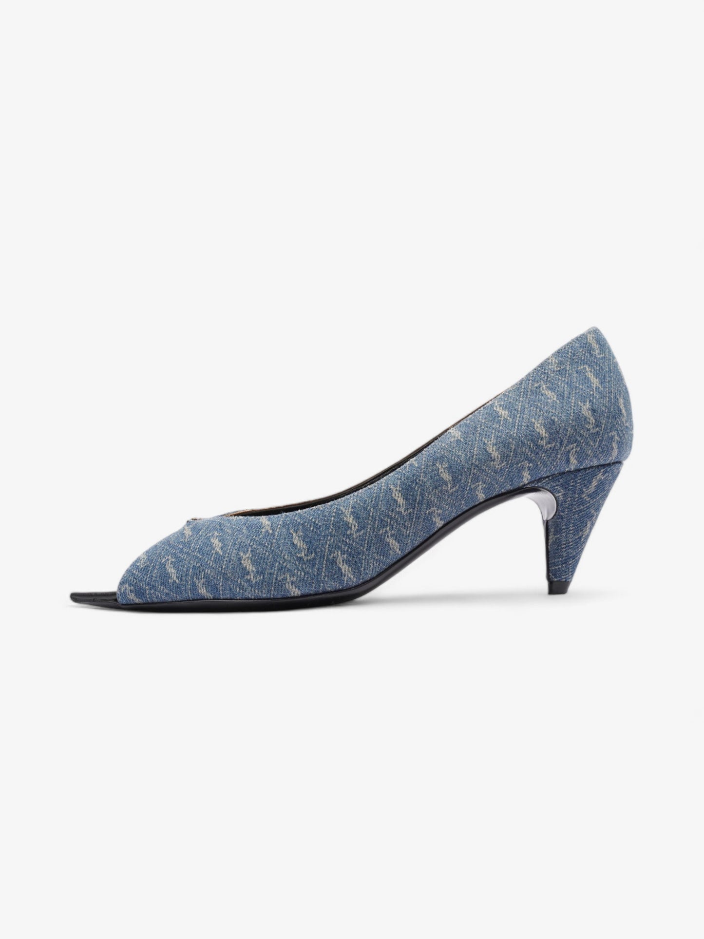 Saint Laurent Lola Monogram Denim Heels 50 Blue  Denim EU 36 UK 3