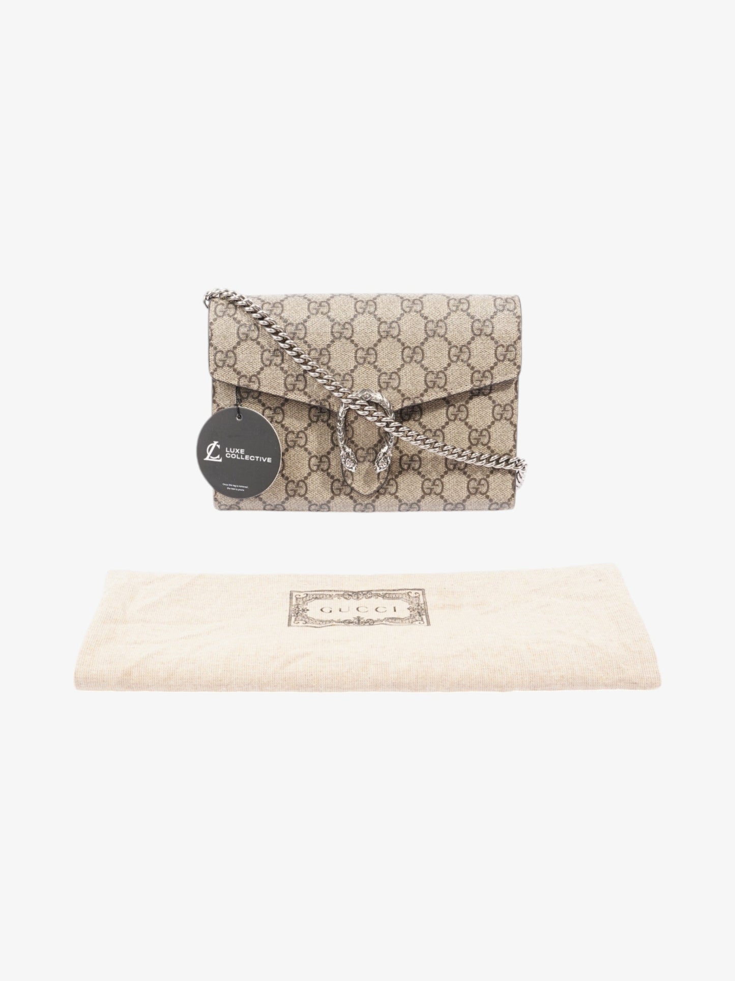Gucci Dionysus Chain Wallet GG Supreme Coated Canvas