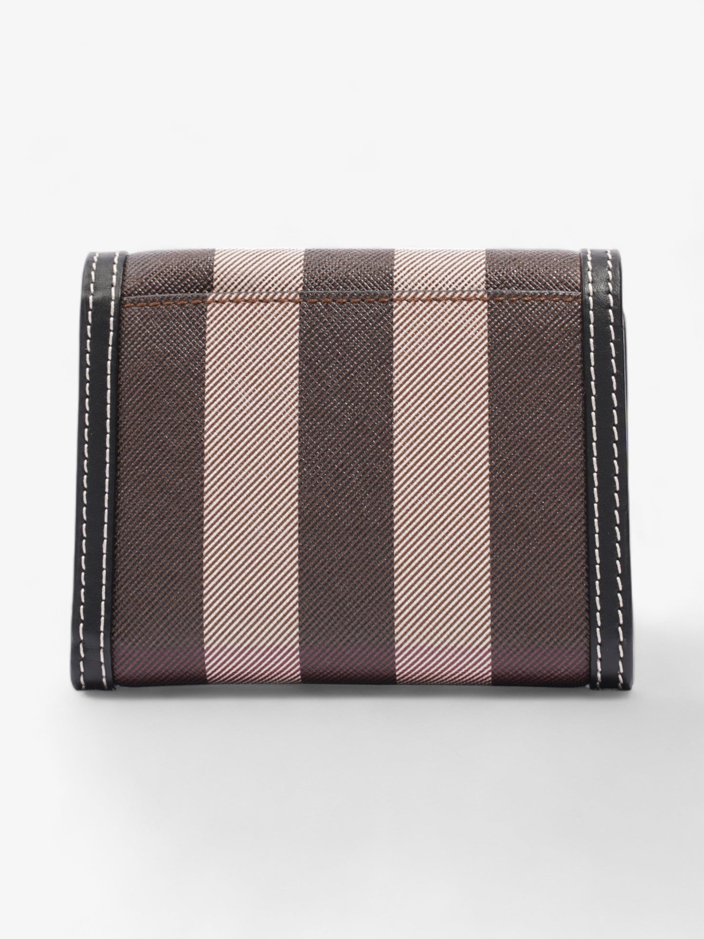 Burberry Check Folding Wallet Dark Birch Brown Coated Canvas