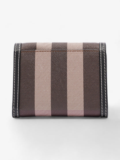 Burberry Check Folding Wallet Dark Birch Brown Coated Canvas