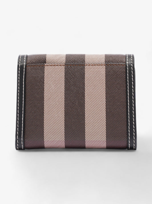 Burberry Check Folding Wallet Dark Birch Brown Coated Canvas