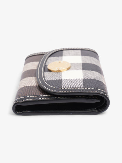 Burberry Check Folding Wallet Dark Birch Brown Coated Canvas