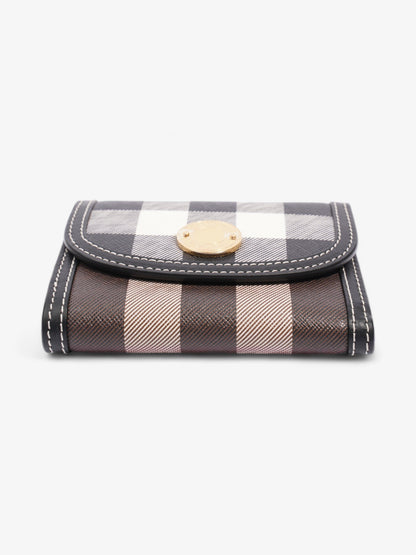 Burberry Check Folding Wallet Dark Birch Brown Coated Canvas