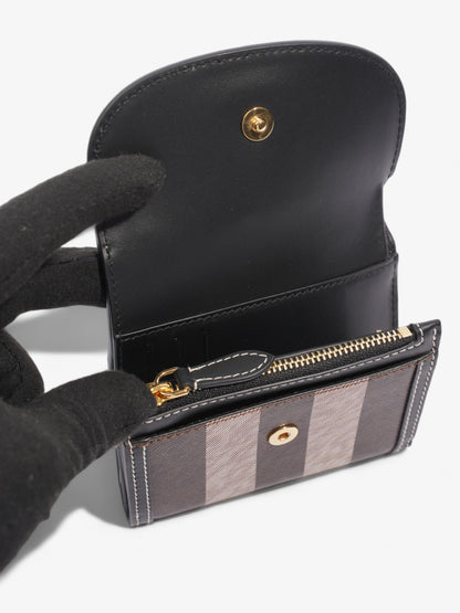 Burberry Check Folding Wallet Dark Birch Brown Coated Canvas