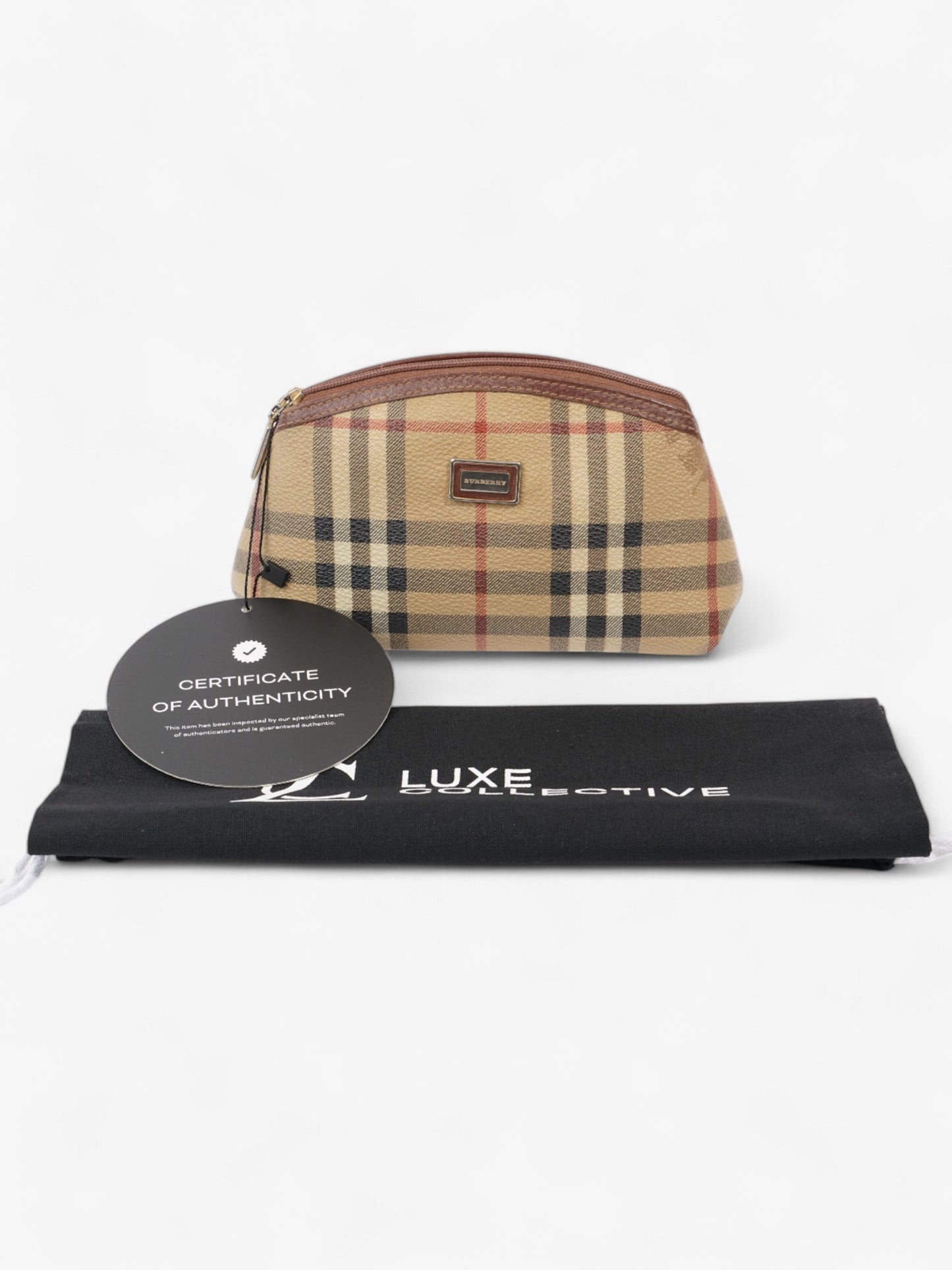 Burberry Check Travel Pouch Vintage Check Canvas Small