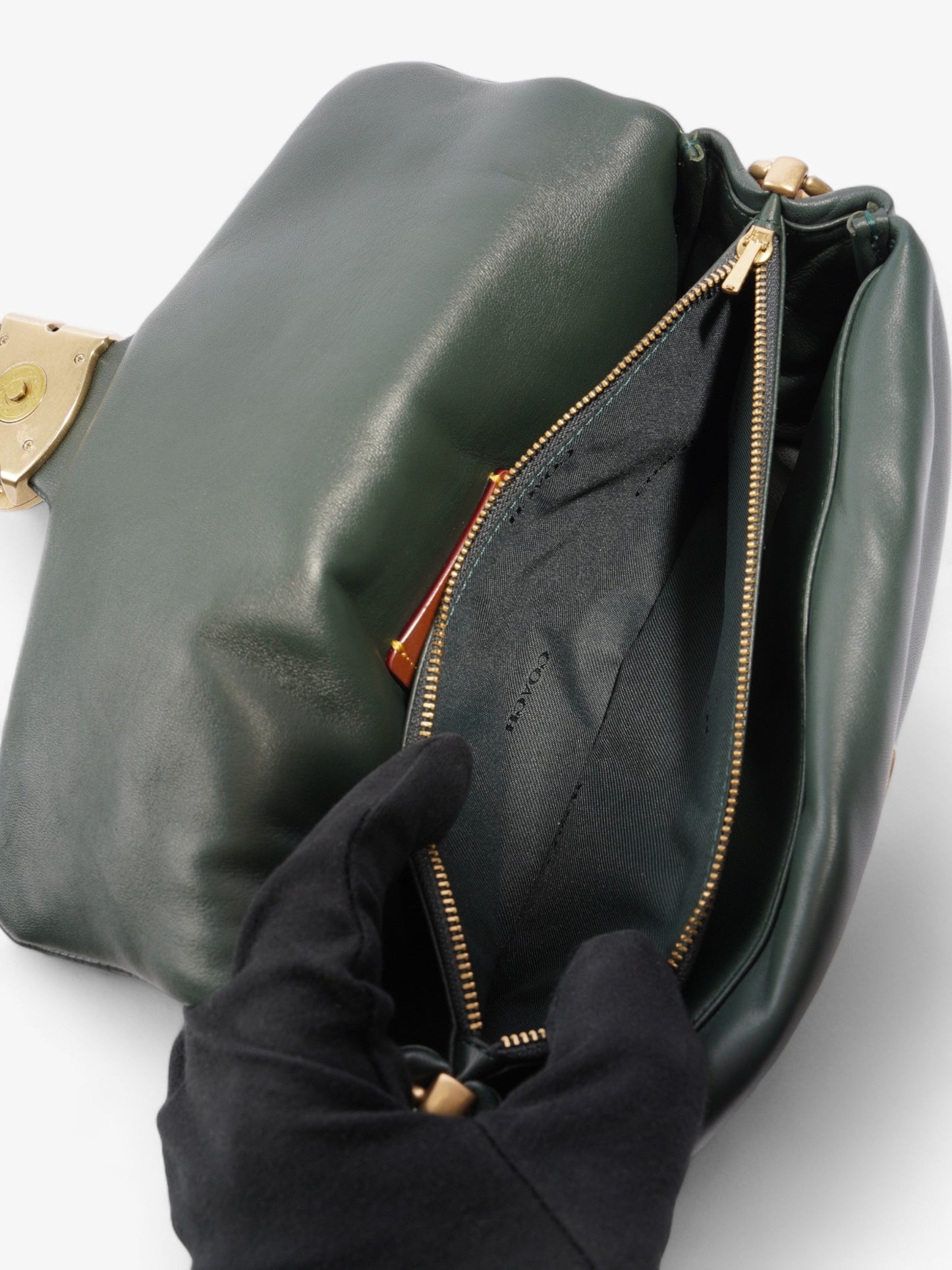 Coach Pillow Tabby Dark Green Nappa Leather 26