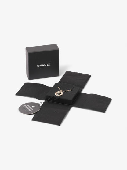 Chanel CC Medallion Necklace Light Gold Base Metal