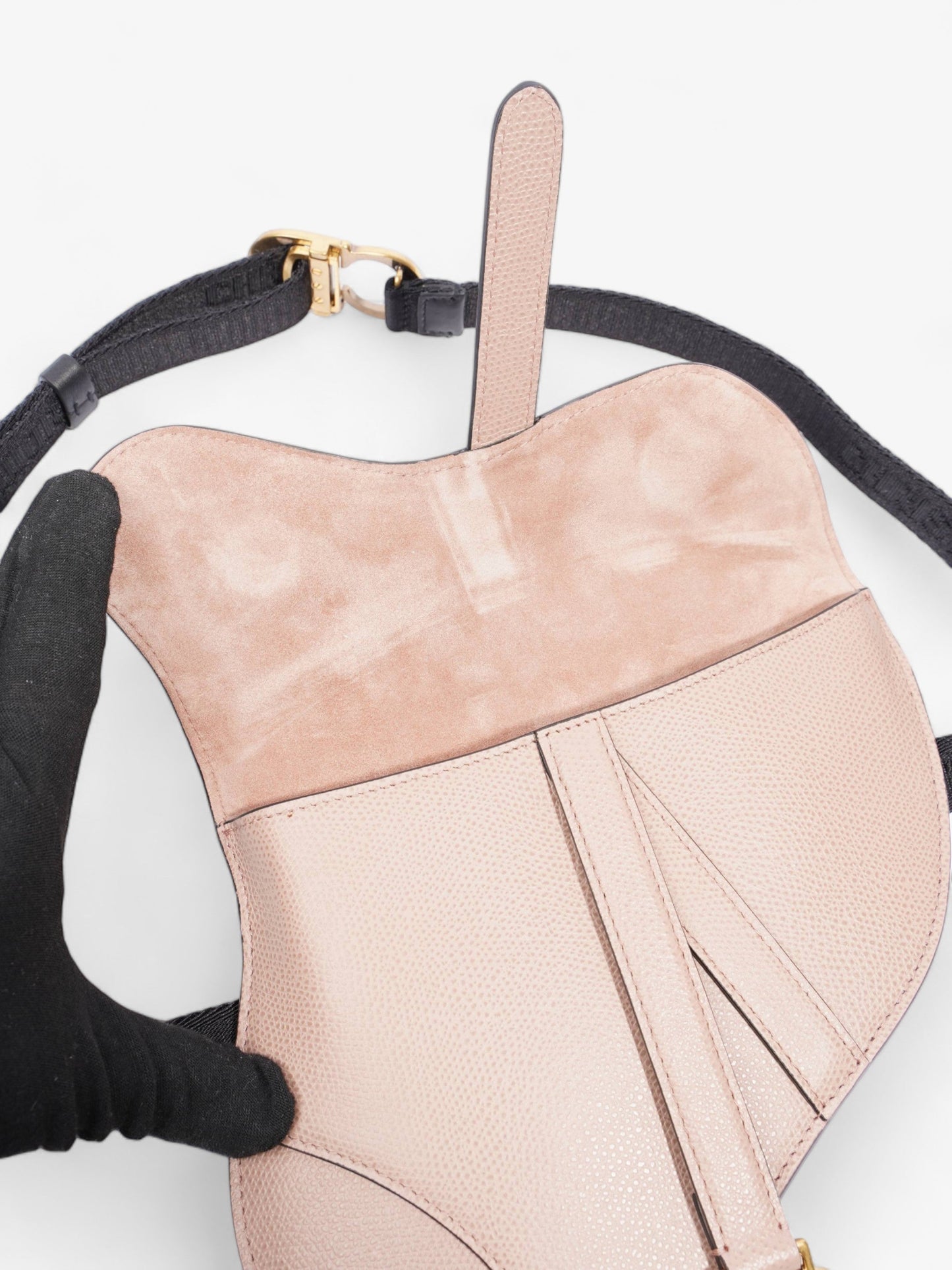Christian Dior Saddle Belt Pouch Dusty Pink Calfskin Leather