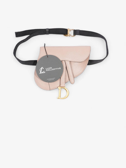 Christian Dior Saddle Belt Pouch Dusty Pink Calfskin Leather