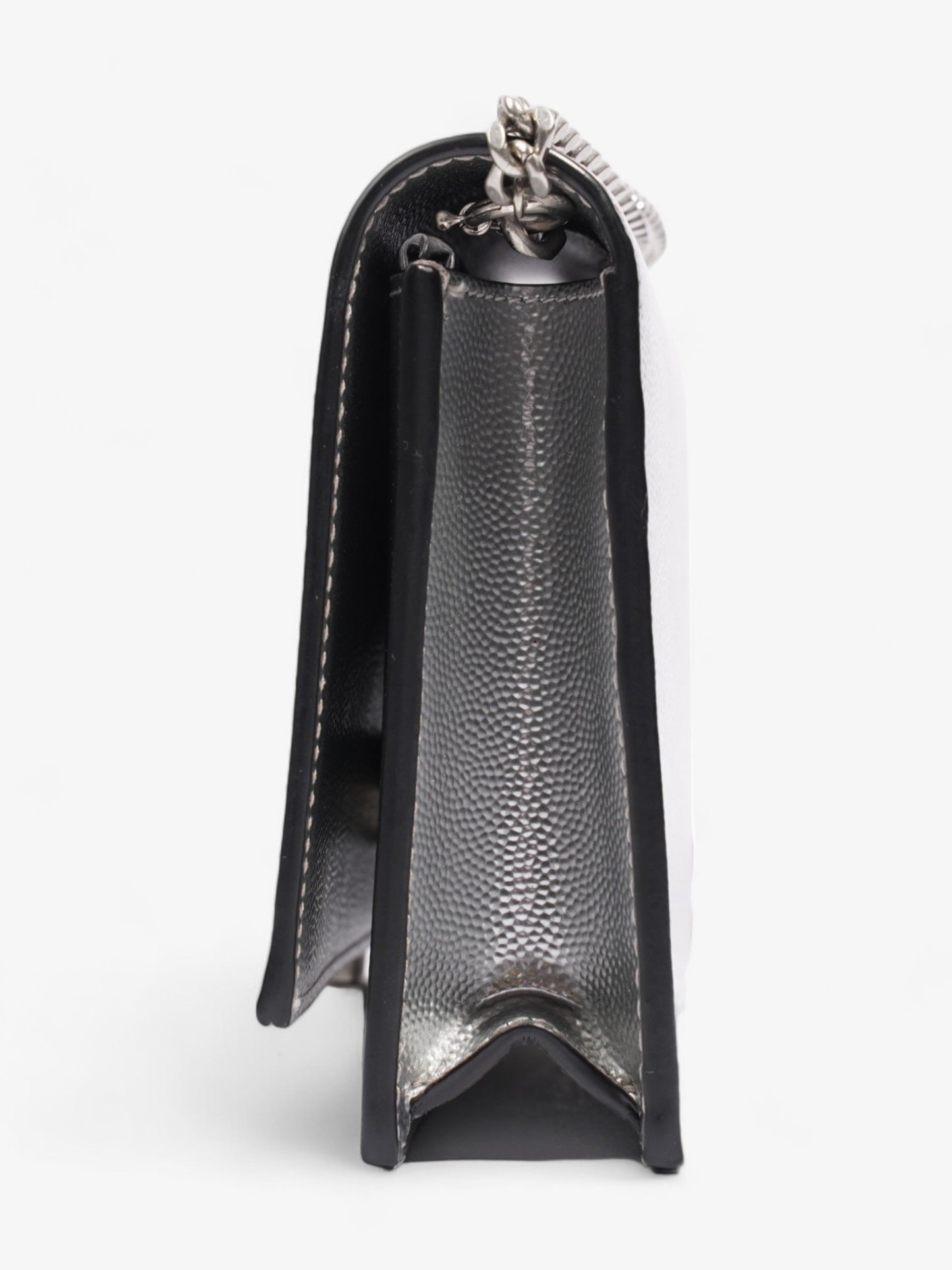 Saint Laurent Kate Monogram Tassel Silver Leather