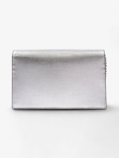 Saint Laurent Kate Monogram Tassel Silver Leather