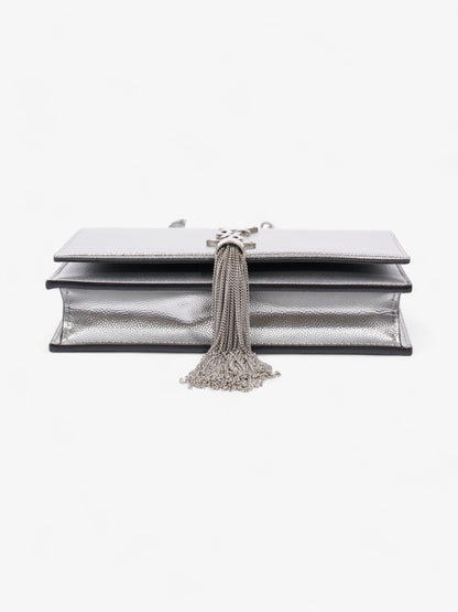 Saint Laurent Kate Monogram Tassel Silver Leather