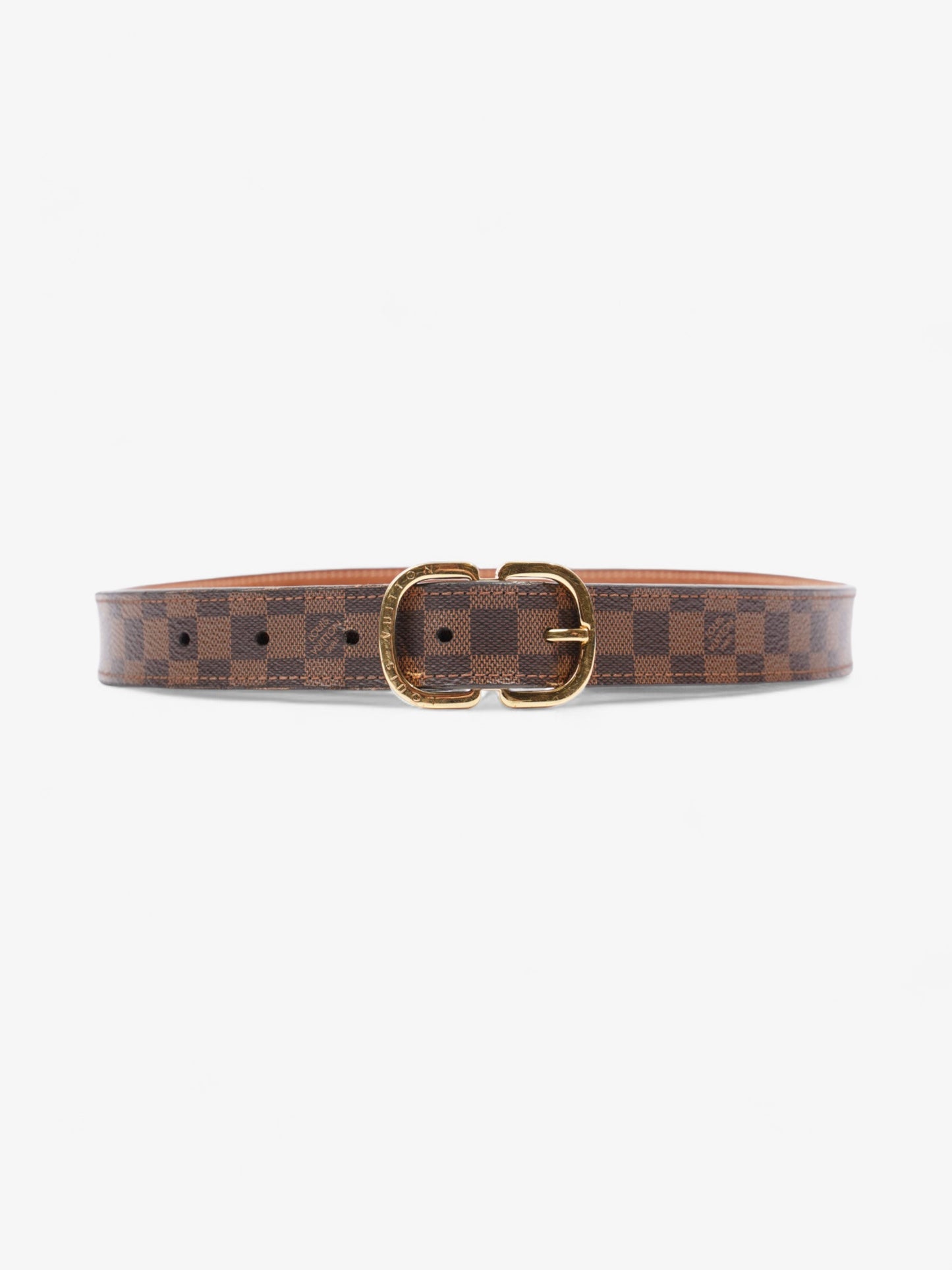 Louis Vuitton Mini 25mm Belt Damier Ebene / Gold Coated Canvas 75cm / 30"
