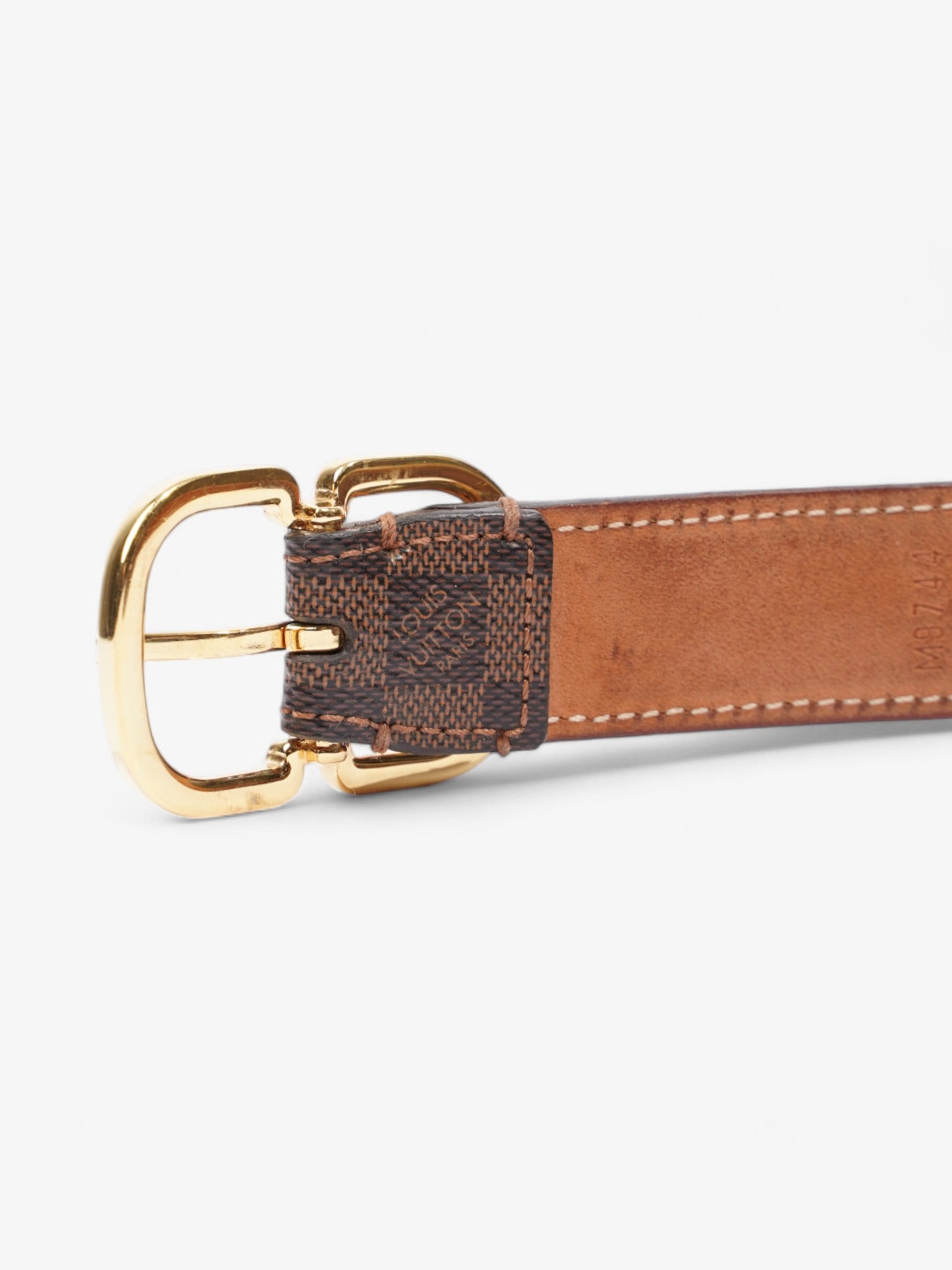Louis Vuitton Mini 25mm Belt Damier Ebene / Gold Coated Canvas 75cm / 30"