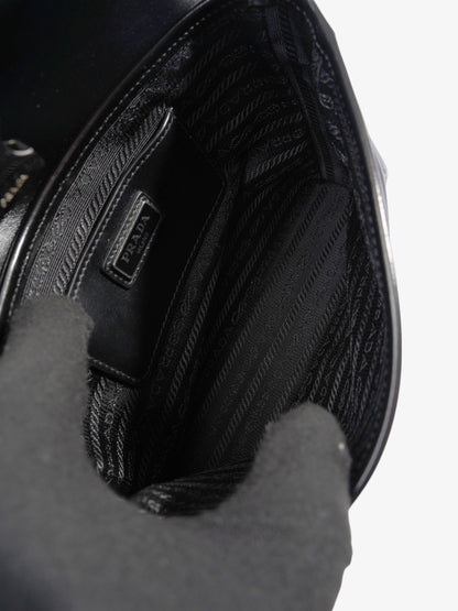Prada Buckle-Flap Branded Messenger Black Re Nylon