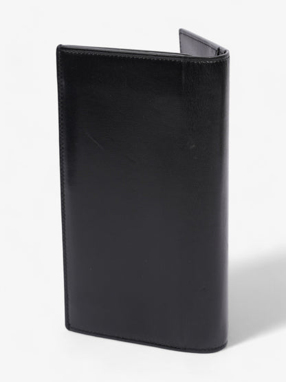 Saint Laurent Cassandre Continental Wallet Black / Silver Calfskin Leather