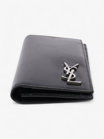 Saint Laurent Cassandre Continental Wallet Black / Silver Calfskin Leather