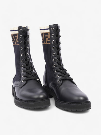 Fendi Rockoko Boots Black / Brown Leather EU 38 UK 5