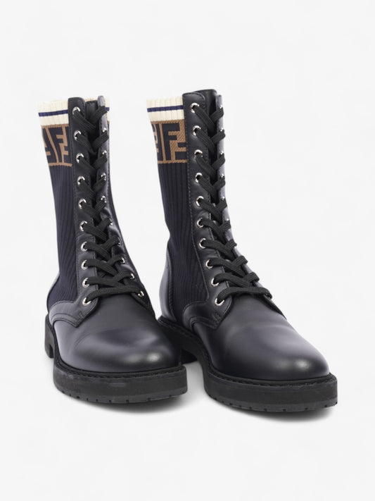 Fendi Rockoko Boots Black / Brown Leather EU 38 UK 5