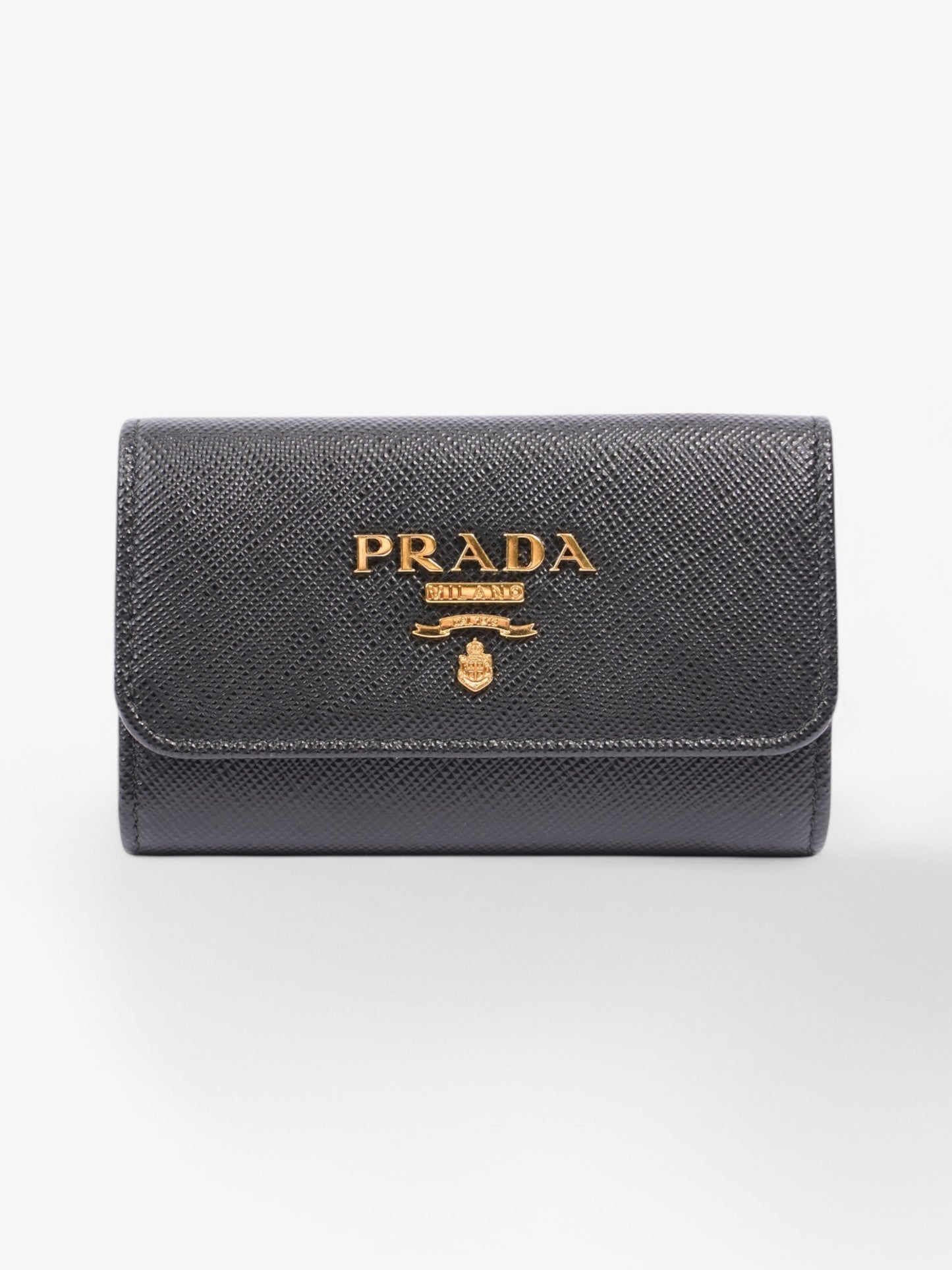 Prada Key Holder Black Saffiano Leather