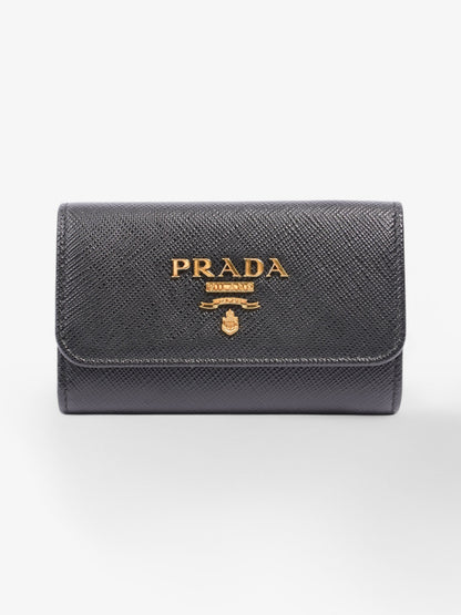Prada Key Holder Black Saffiano Leather