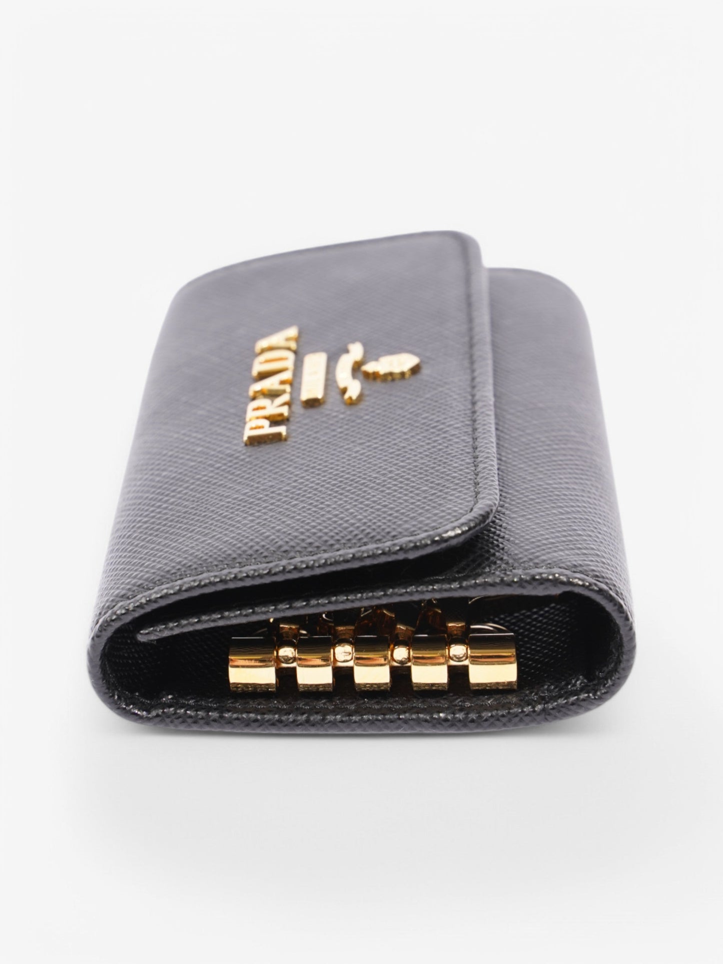 Prada Key Holder Black Saffiano Leather