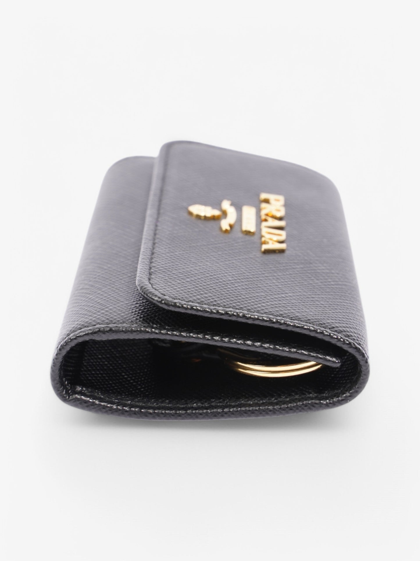 Prada Key Holder Black Saffiano Leather