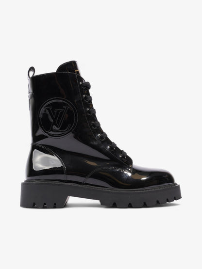 Louis Vuitton Territory Flat Ranger Boots Black Patent Leather EU 40 UK 7