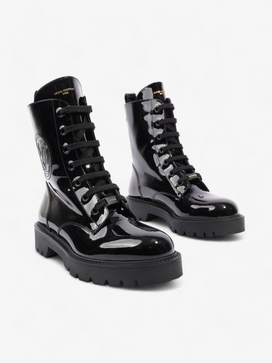 Louis Vuitton Territory Flat Ranger Boots Black Patent Leather EU 40 UK 7