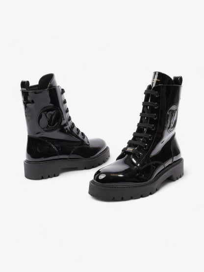 Louis Vuitton Territory Flat Ranger Boots Black Patent Leather EU 40 UK 7