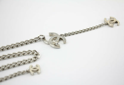 Chanel Vintage 05V Metal White Three CC Waist Chain