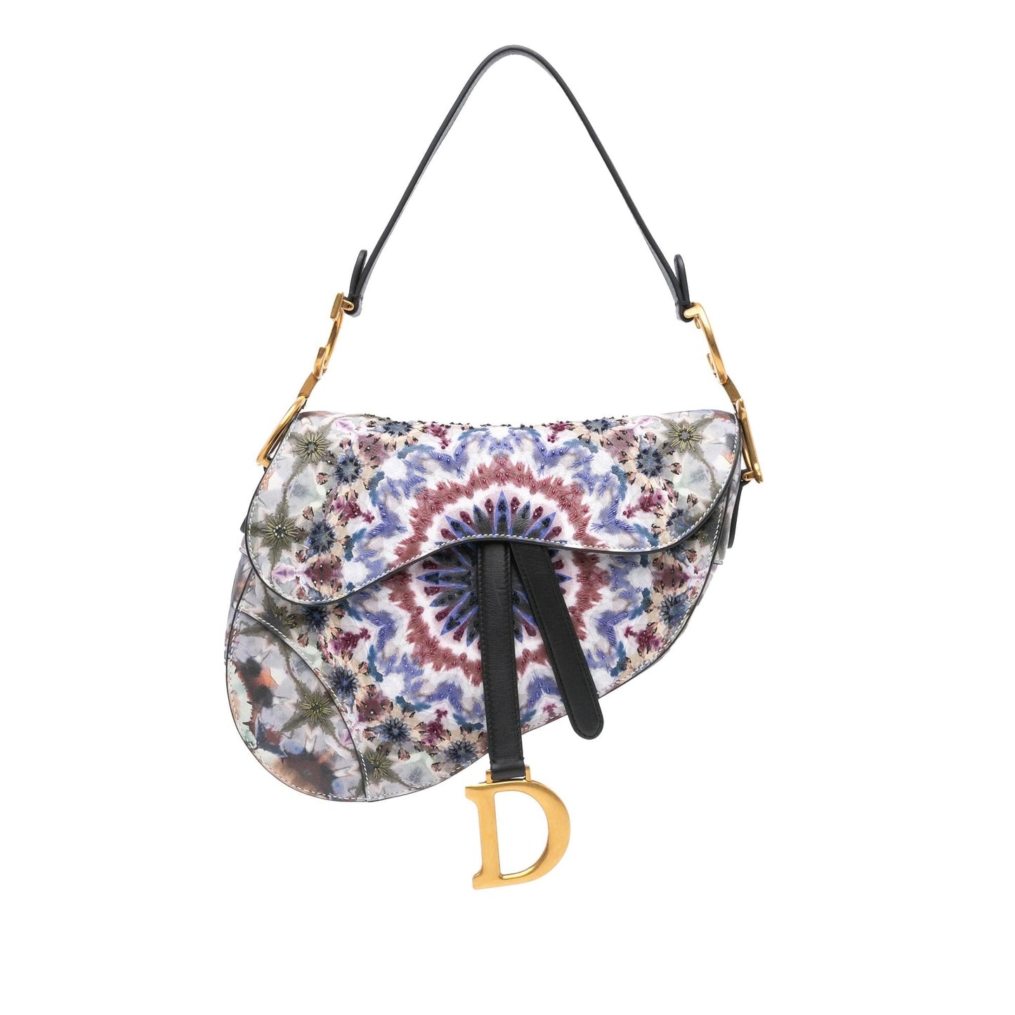 Dior Calfskin Kaleidiorscopic Embroidered Saddle Bag