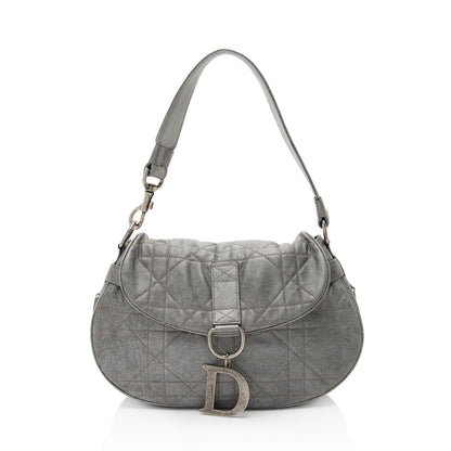 Dior Metallic Cannage Lambskin Flap Shoulder Bag
