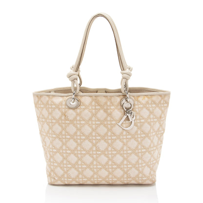 Dior Canvas Knot Cherie Shopping Tote (SHF-87QxeJ)