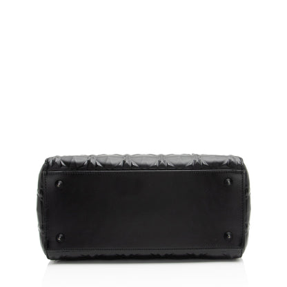Dior Diamond Calfskin Lady Dior Medium Tote (SHF-39Dale)