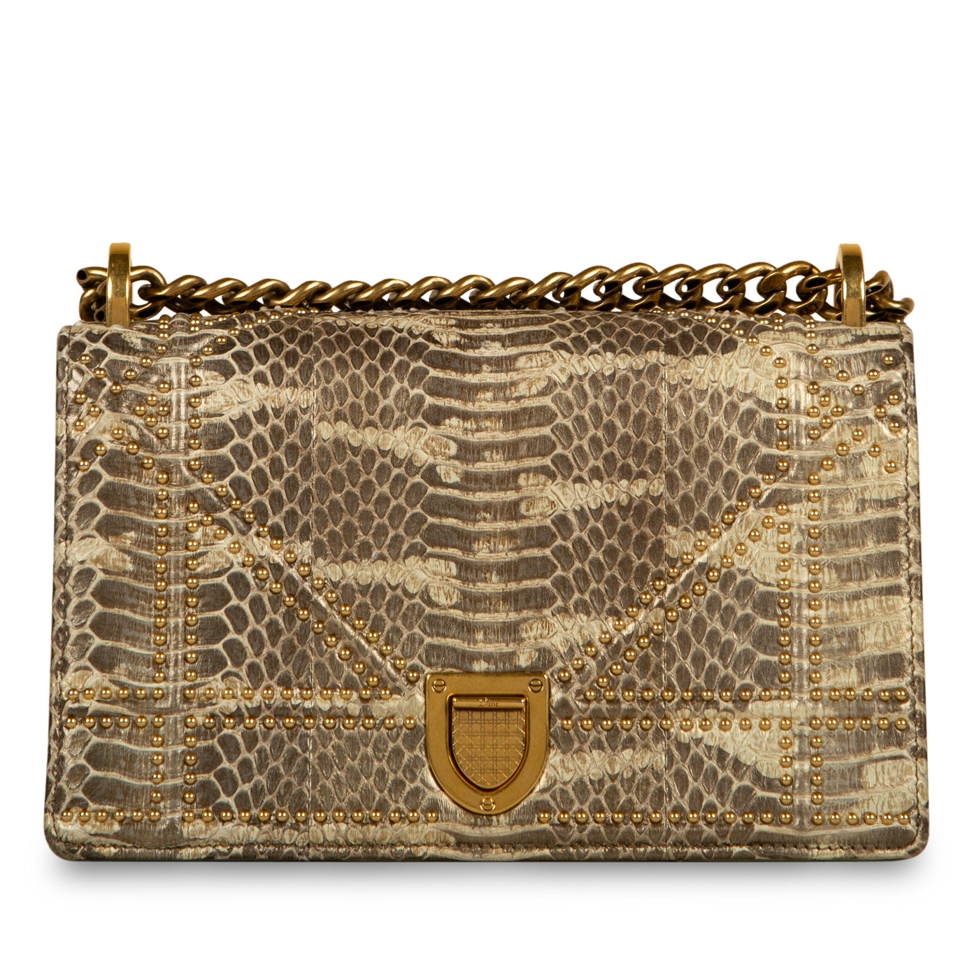 Christian Dior Small Studded Diorama - Python