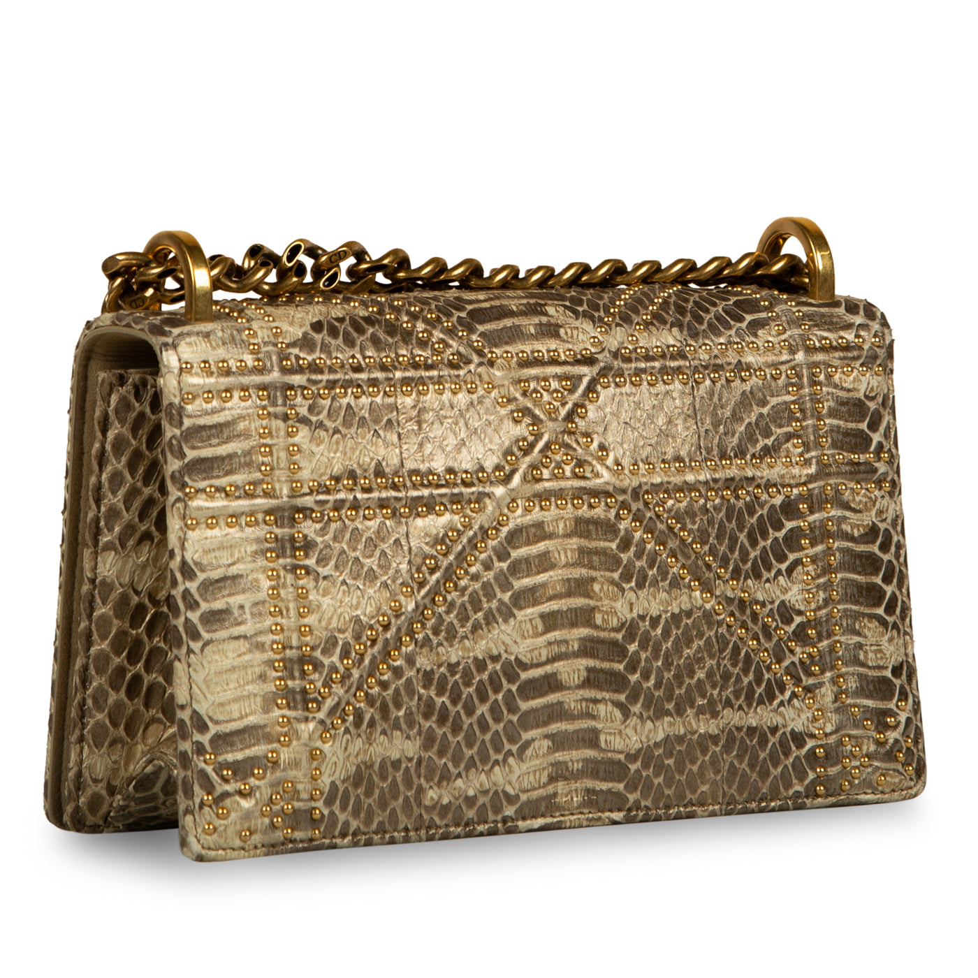 Christian Dior Small Studded Diorama - Python
