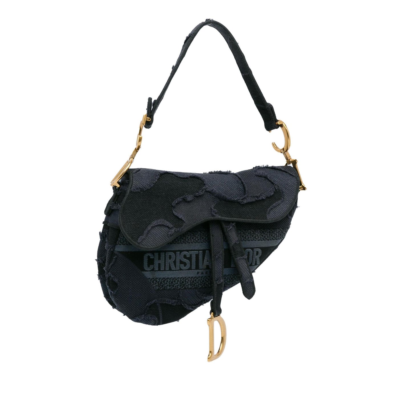 Dior Embroidered Camouflage Saddle Bag (SHG-wvlzij)