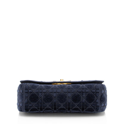 Dior Velvet Cannage Caro Medium Shoulder Bag