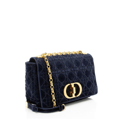 Dior Velvet Cannage Caro Medium Shoulder Bag