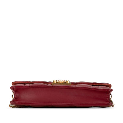 Dior Lambskin Cannage DiorAddict Wallet on Chain (SHG-ZucAi9)