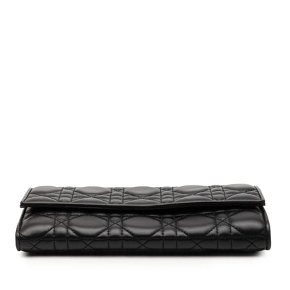 Dior Lambskin Cannage Lady Dior Wallet On Chain